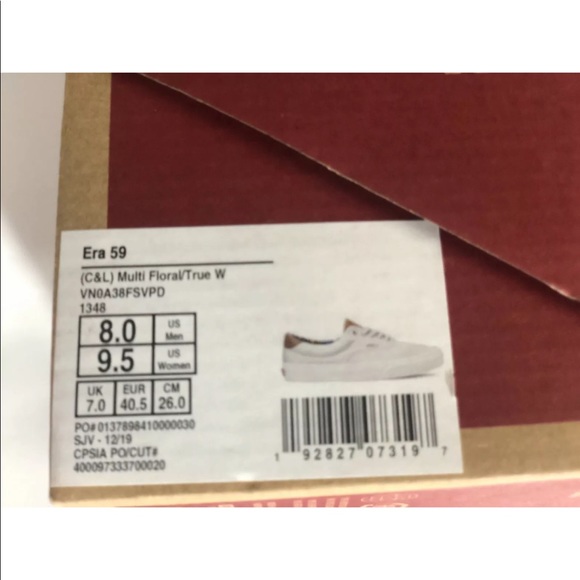 Vans Era 59 C&L Floral White Classic Mens Sneakers - Picture 8 of 10